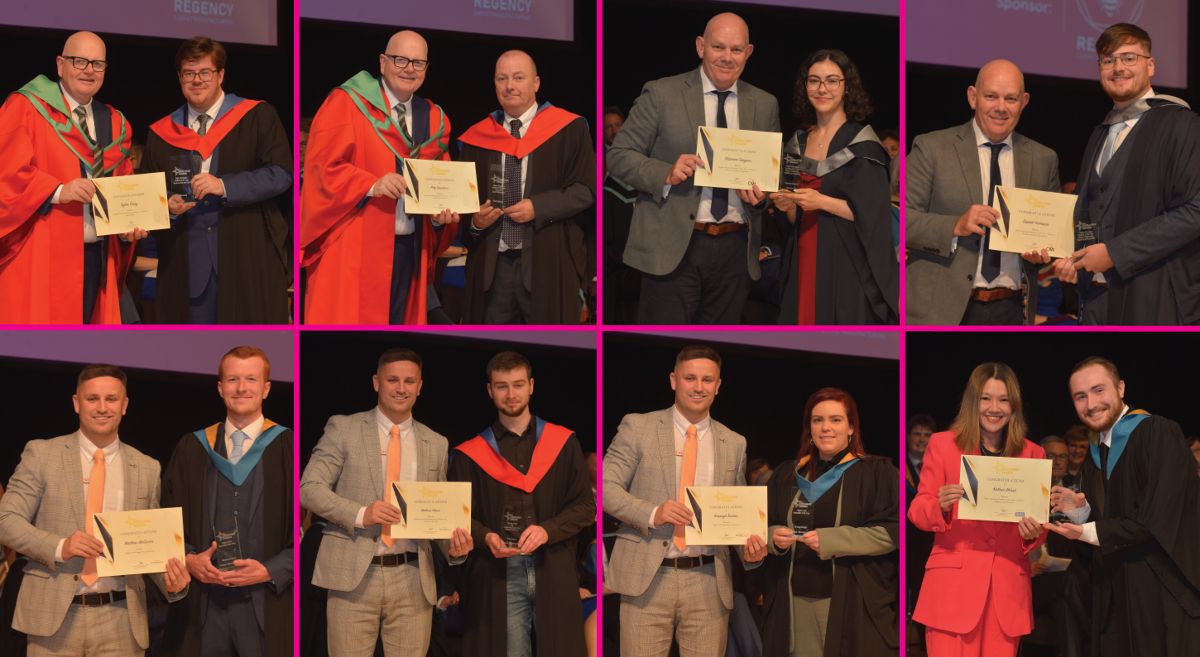 Collage of the winners of the Higher Education Awards at SERC Graduation